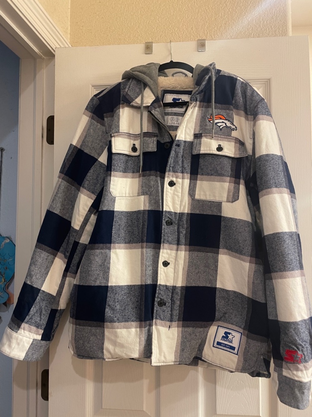 Denver Broncos "The Big Joe" Sherpa Lined Plaid Jacket by Starter